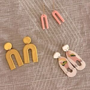 Geometric arc earings set of 2